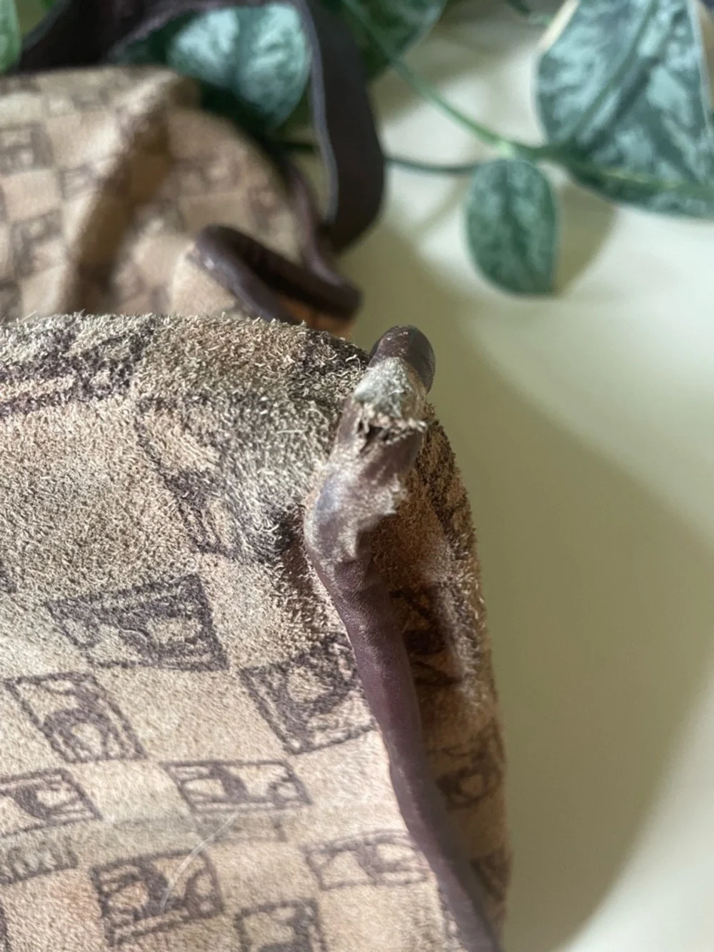 Vintage Suede Travel Weekender Bag - Brown Pattern